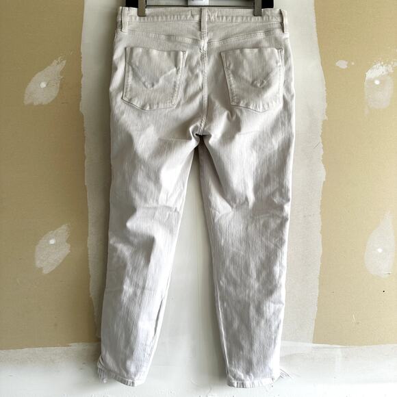 Hudson Barbara Skinny Jeans Lace Up Mid Rise Denim Distressed Cotton White 30 - Picture 6 of 6